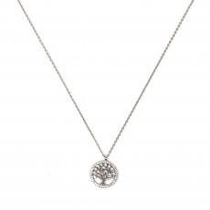NK-Tree of Life Sparkly Necklace-Silver